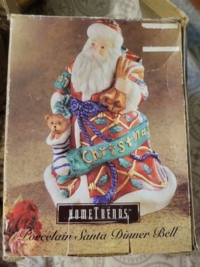 HomeTrends Porcelain Santa Holiday Bell - Multicolor